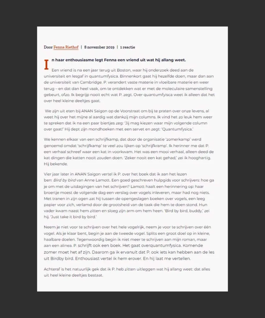 Portfolio 5 column De Nuk Fenna Riethof